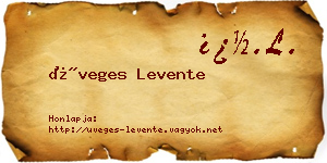Üveges Levente névjegykártya